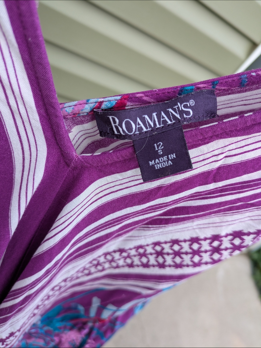 Roaman's Purple Floral & Teal Swim Coverup - Picture 5 of 7